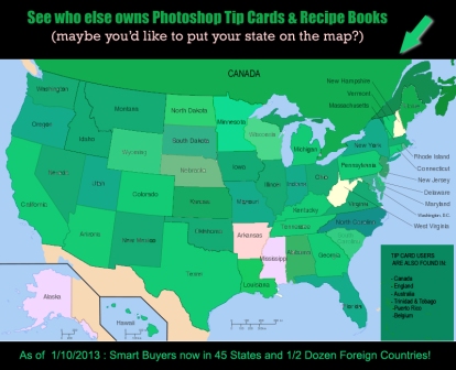 Map of Tip Cards 1_13 web Photoshop Recipe Card Book - Mapping Sales from Around the World!